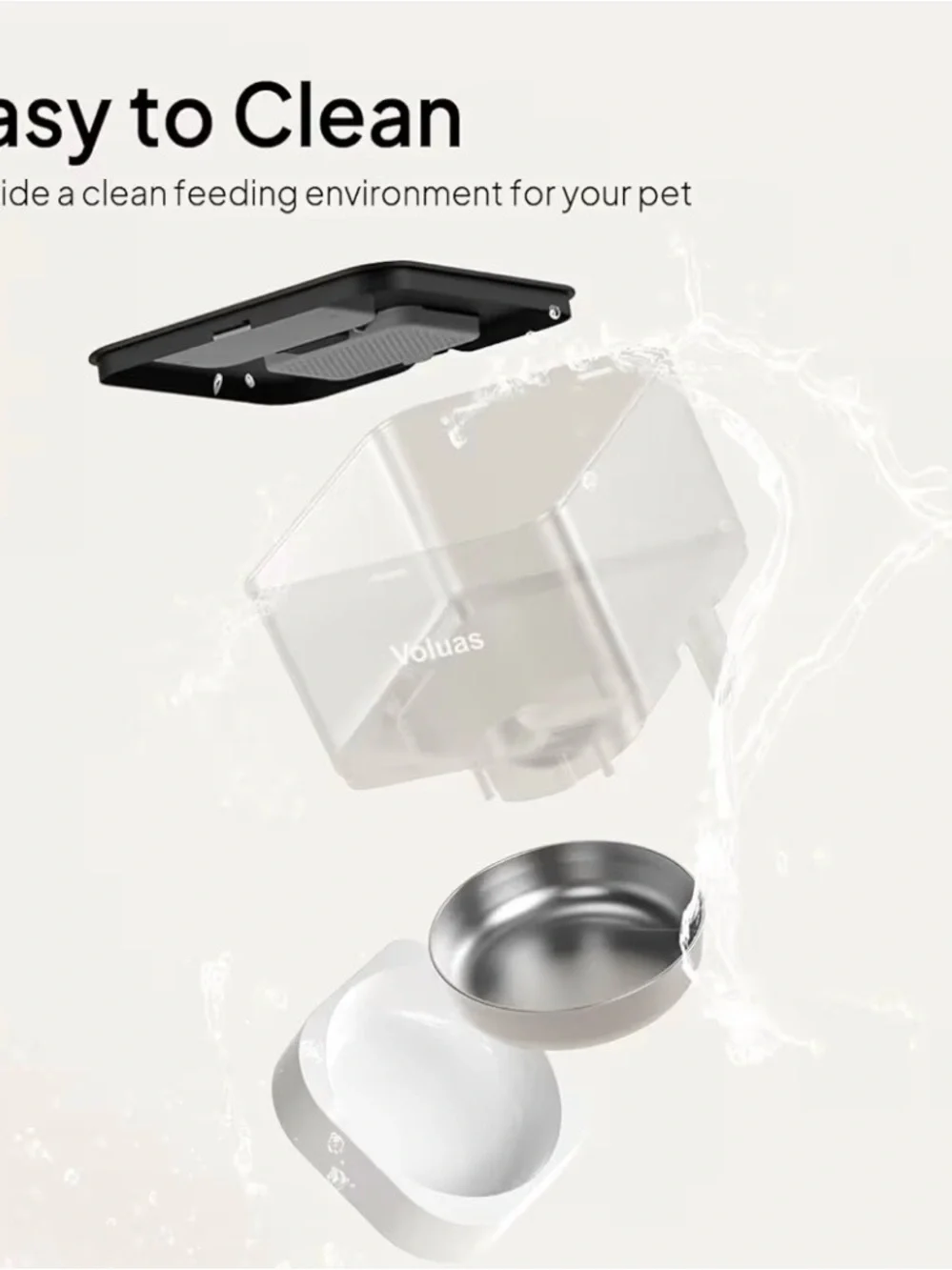 Automatic Cat Feeder - White with Clear Hopper
